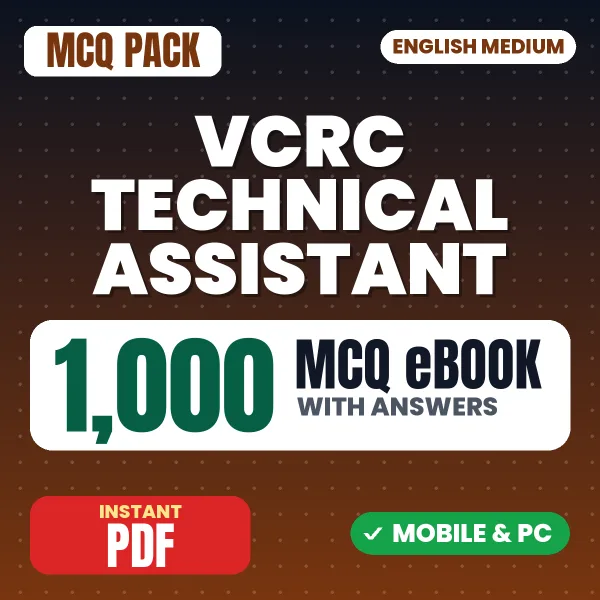 VCRC Technical Assistant Exam (Life Science) – 1000 MCQ eBook with Answers | English Medium PDF Download