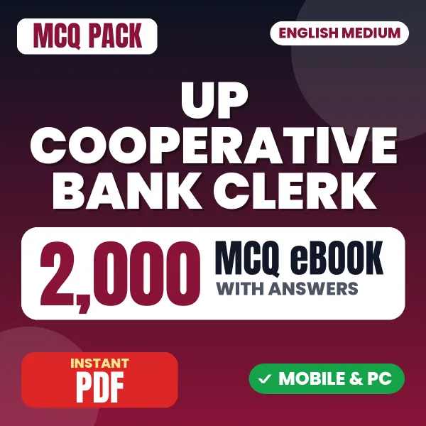 UP Cooperative Bank Clerk Preliminary Exam – 2000 MCQ eBook with Answers | English Medium PDF Download