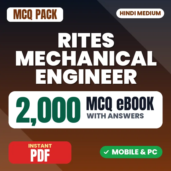 RITES Mechanical Engineer Exam – 2000 MCQ eBook with Answers | Hindi Medium PDF Download