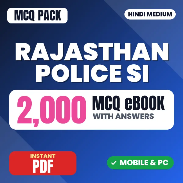 Rajasthan Police SI Paper-2 Exam – 2000 MCQ eBook with Answers | Hindi Medium PDF Download