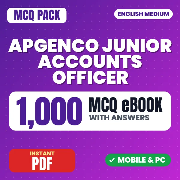APGENCO Junior Accounts Officer Exam – 1000 MCQ eBook with Answers | English Medium PDF Download