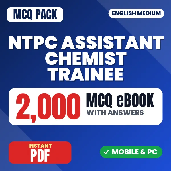 NTPC Assistant Chemist Trainee Exam – 2000 MCQ eBook with Answers | English Medium PDF Download
