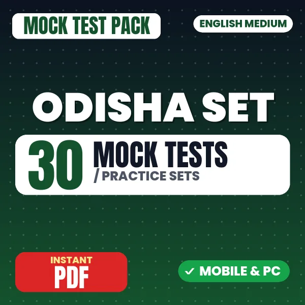 Odisha SET (Paper-I) Exam – 30 Mock Tests / Practice Sets | English Medium PDF Download