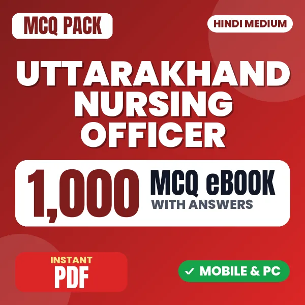UKMSSB Nursing Officer Exam Paper II – 1000 MCQ eBook with Answers | Hindi Medium PDF Download