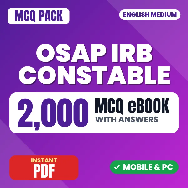 OSAP IRB Constable Exam – 2000 MCQ eBook with Answers | English Medium PDF Download