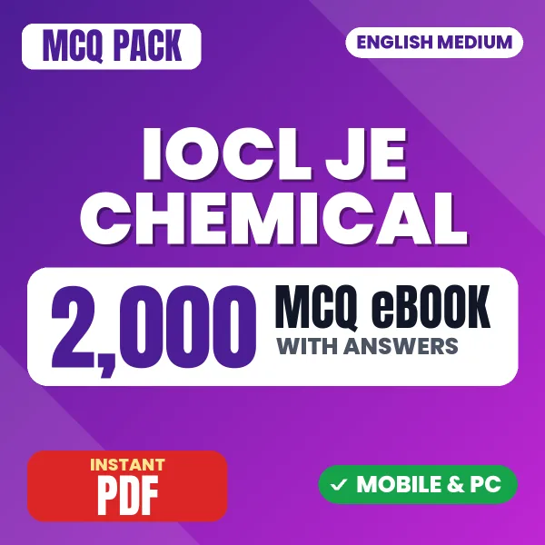 IOCL Junior Engineer (Chemical) Exam – 2000 MCQ eBook with Answers | English Medium PDF Download