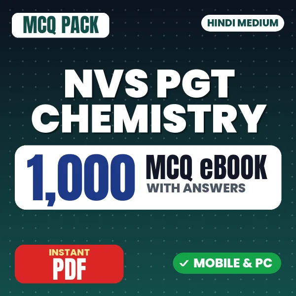 NVS PGT Chemistry Tier-1 Preliminary Exam – 1000 MCQ eBook with Answers | Hindi Medium PDF Download