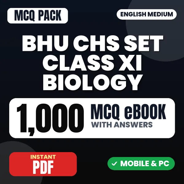 BHU CHS SET Class 11 (Biology) Exam – 1000 MCQ eBook with Answers | English Medium PDF Download