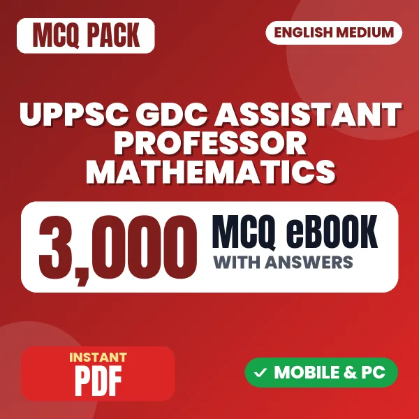 UPPSC GDC Assistant Professor (Mathematics) Prelims Exam – 3000 MCQ eBook with Answers | English Medium PDF Download