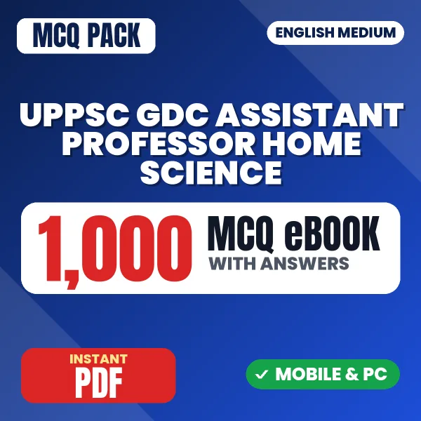 UPPSC GDC Assistant Professor (Home Science) Exam – 1000 MCQ eBook with Answers | English Medium PDF Download