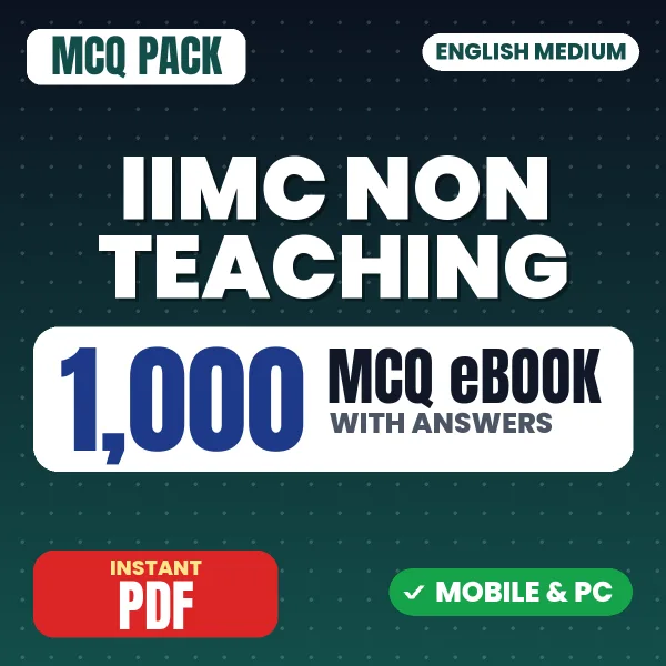 IIMC Non Teaching (Assistant) Paper-1 Exam – 1000 MCQ eBook with Answers | English Medium PDF Download
