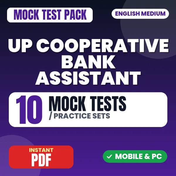 UP Cooperative Bank Assistant/Cashier Preliminary Exam – 10 Mock Tests / Practice Sets | English Medium PDF Download