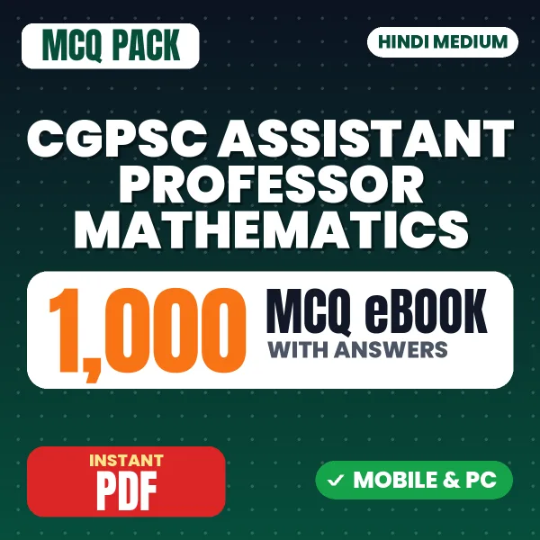 CGPSC Assistant Professor (Mathematics) Exam – 1000 MCQ eBook with Answers | Hindi Medium PDF Download