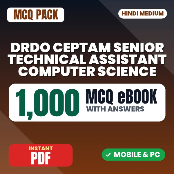 DRDO CEPTAM Senior Technical Assistant (Computer Science) Exam Tier 1 – 1000 MCQ eBook with Answers | Hindi Medium PDF Download