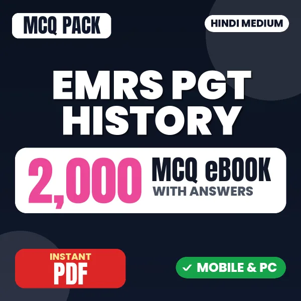 EMRS PGT History Exam Tier 2 – 2000 MCQ eBook with Answers | Hindi Medium PDF Download
