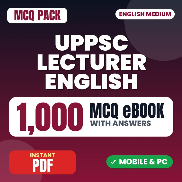 UPPSC Lecturer English Prelims Exam – 1000 MCQ eBook with Answers | English Medium PDF Download