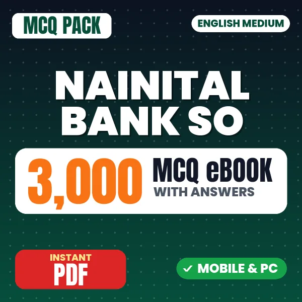 Nainital Bank Specialist Officer Exam – 3000 MCQ eBook with Answers | English Medium PDF Download