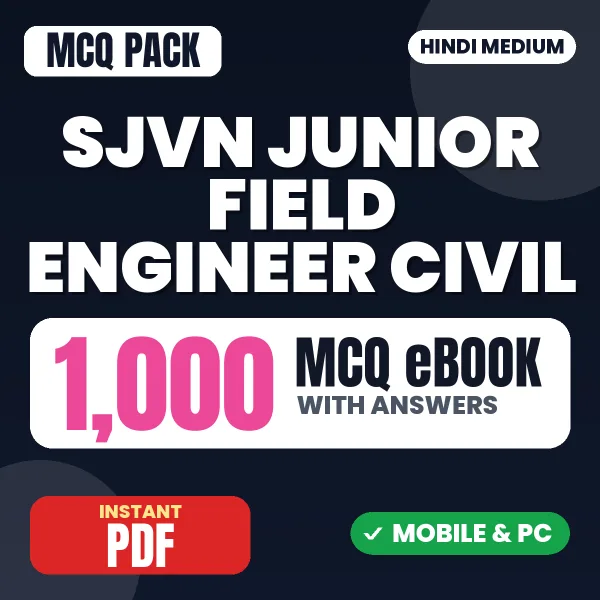 SJVN Junior Field Engineer (Civil) Exam – 1000 MCQ eBook with Answers | Hindi Medium PDF Download