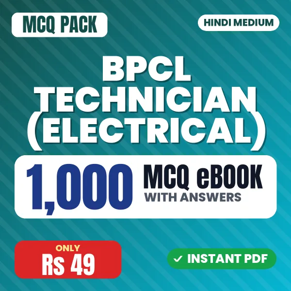 BPCL Technician (Electrical) Exam – 1000 MCQ eBook with Answers | Hindi Medium PDF Download