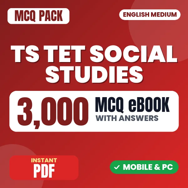 TS TET Social Studies Exam – 3000 MCQ eBook with Answers | English Medium PDF Download