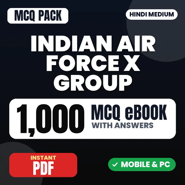 Indian Air Force X Group Exam – 1000 MCQ eBook with Answers | Hindi Medium PDF Download