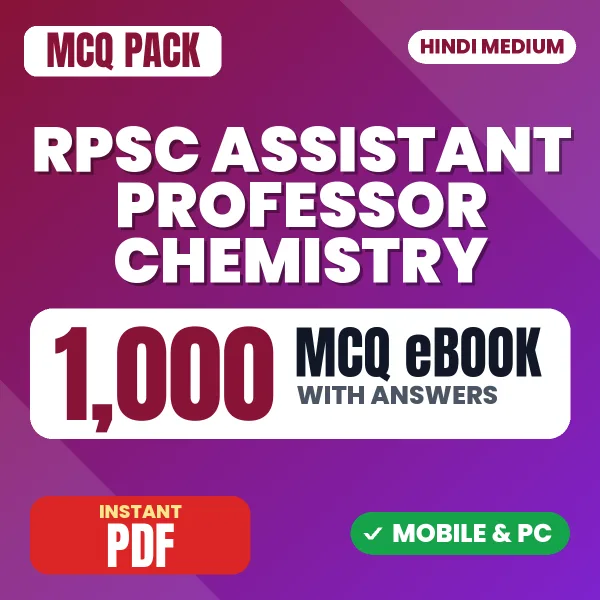 RPSC Assistant Professor (Chemistry) Exam Paper 3 – 1000 MCQ eBook with Answers | Hindi Medium PDF Download