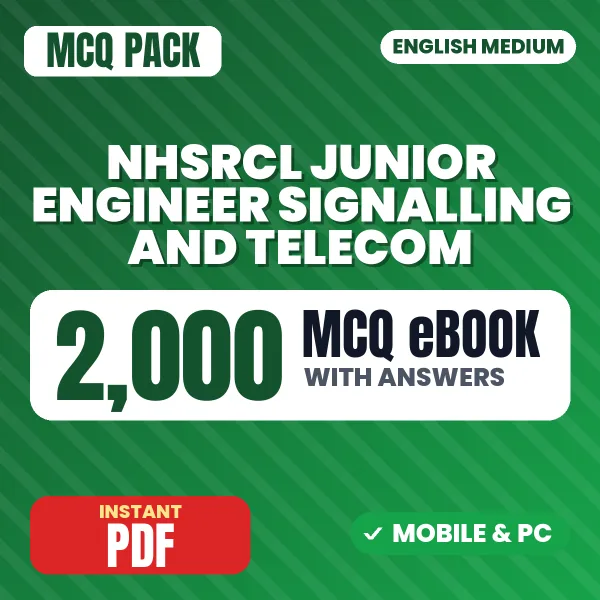 NHSRCL Junior Engineer (Signalling & Telecom) Exam – 2000 MCQ eBook with Answers | English Medium PDF Download
