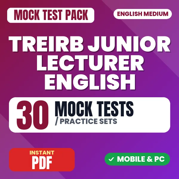 TREIRB Junior Lecturer English (Paper-I) Exam – 30 Mock Tests / Practice Sets | English Medium PDF Download
