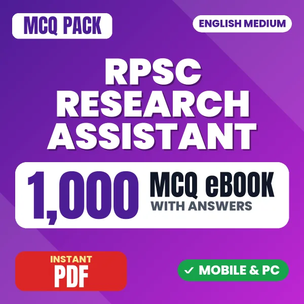 RPSC Research Assistant Exam Paper I – 1000 MCQ eBook with Answers | English Medium PDF Download