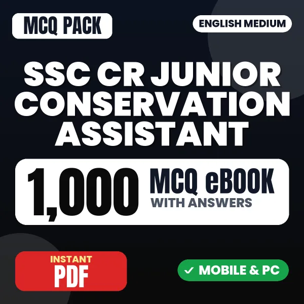 SSC CR Junior Conservation Assistant Exam – 1000 MCQ eBook with Answers | English Medium PDF Download