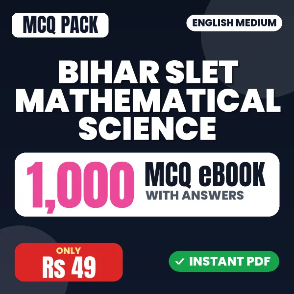 Bihar SLET Mathematical Science Exam – 1000 MCQ eBook with Answers | English Medium PDF Download