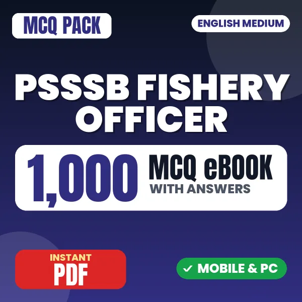 PSSSB Fishery Officer Exam – 1000 MCQ eBook with Answers | English Medium PDF Download