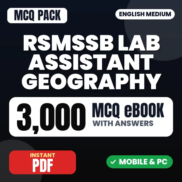 RSSB Lab Assistant (Geography) Exam – 3000 MCQ eBook with Answers | English Medium PDF Download