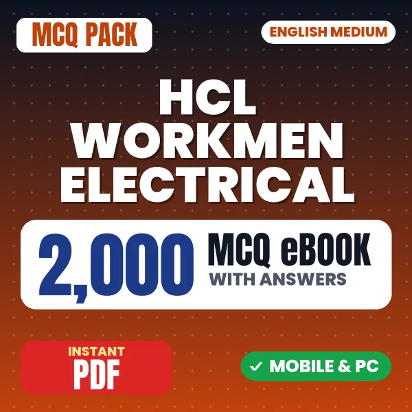 HCL Workmen Chargeman Electrical Exam – 2000 MCQ eBook with Answers | English Medium PDF Download