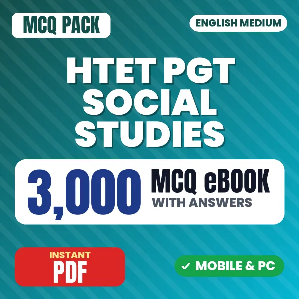 Haryana TET PGT Social Studies & Social Science Exam – 3000 MCQ eBook with Answers | English Medium PDF Download