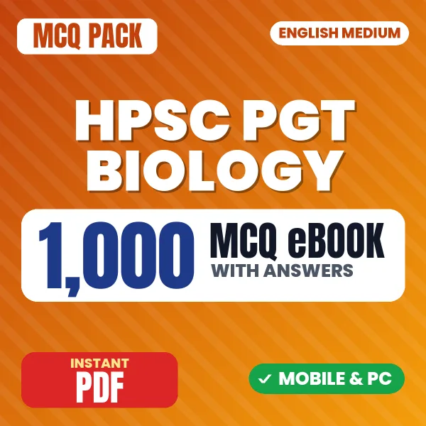 HPSC PGT Biology Exam Stage I – 1000 MCQ eBook with Answers | English Medium PDF Download