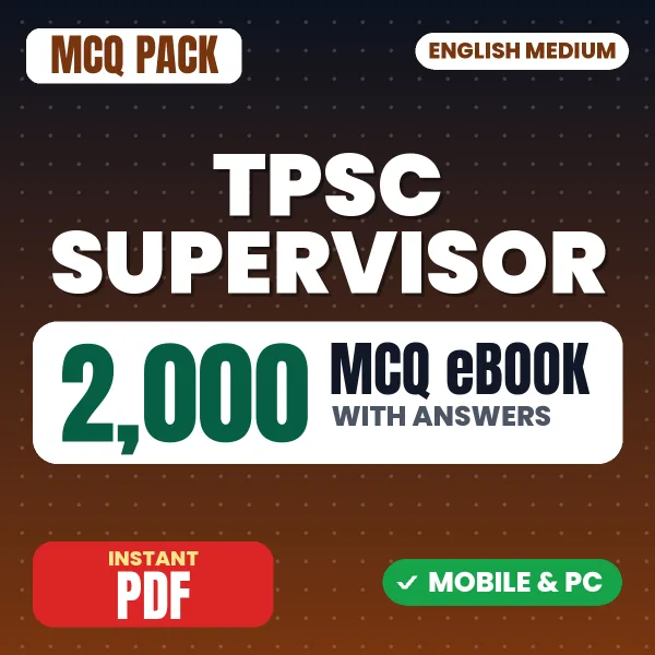 TPSC Supervisor (Prelims) Exam – 2000 MCQ eBook with Answers | English Medium PDF Download
