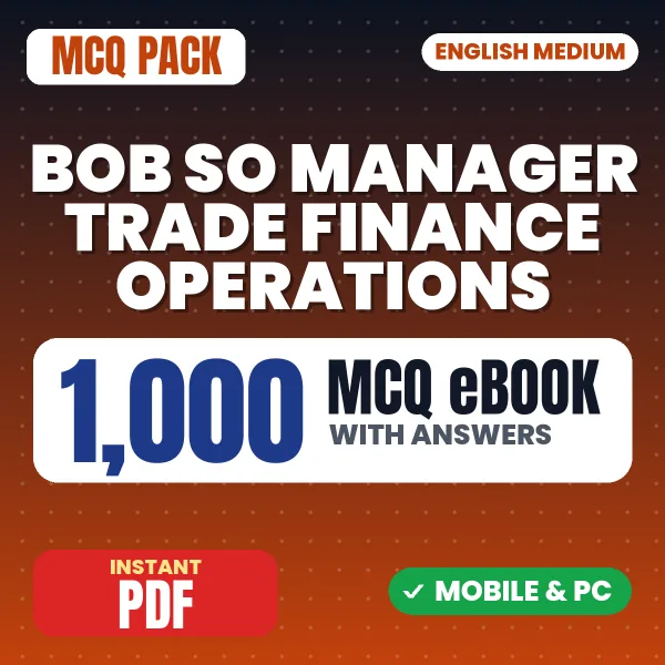 Bank of Baroda SO (Manager – Trade Finance Operations) Exam – 1000 MCQ eBook with Answers | English Medium PDF Download
