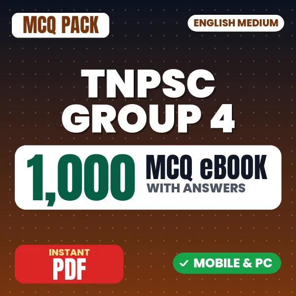 TNPSC Group 4 Exam Part A - Tamil – 1000 MCQ eBook with Answers | English Medium PDF Download