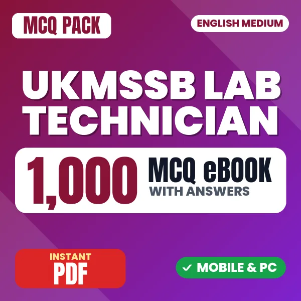 UKMSSB Lab Technician Exam – 1000 MCQ eBook with Answers | English Medium PDF Download