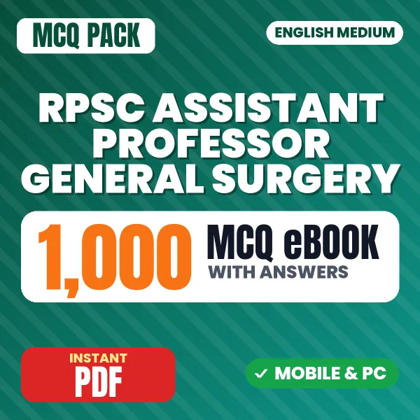 RPSC Assistant Professor (General Surgery) Exam – 1000 MCQ eBook with Answers | English Medium PDF Download