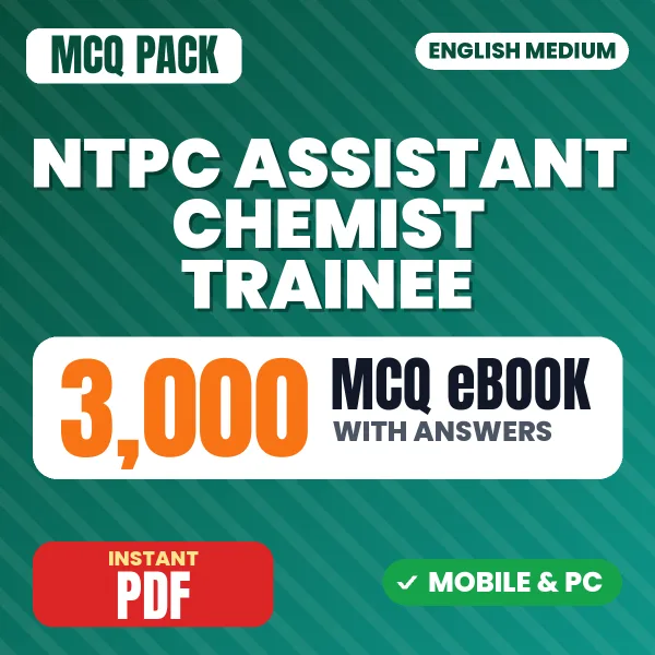 NTPC Assistant Chemist Trainee Exam – 3000 MCQ eBook with Answers | English Medium PDF Download