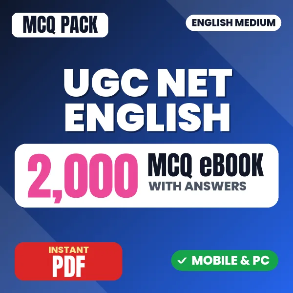 UGC NET English Exam – 2000 MCQ eBook with Answers | English Medium PDF Download