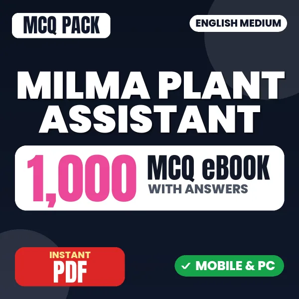 MILMA Plant Assistant Exam – 1000 MCQ eBook with Answers | English Medium PDF Download