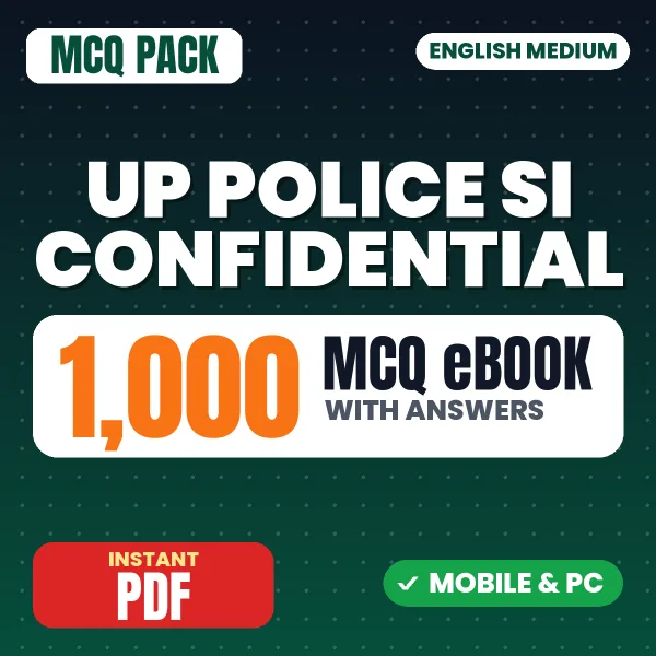 UP Police Sub Inspector (Confidential) Exam – 1000 MCQ eBook with Answers | English Medium PDF Download