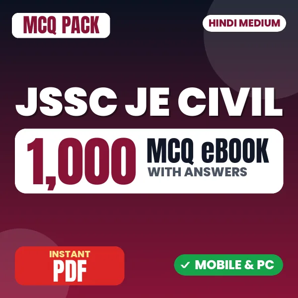 JSSC JE Civil Exam Paper I – 1000 MCQ eBook with Answers | Hindi Medium PDF Download
