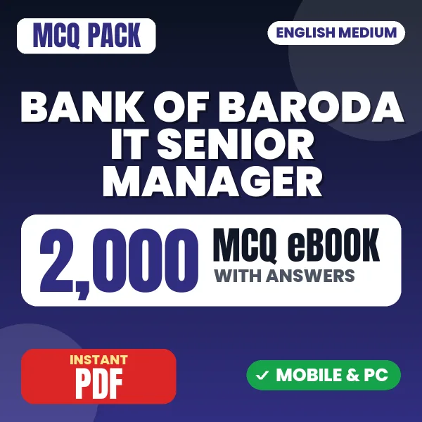 Bank of Baroda IT (Senior Manager - Developer Full Stack JAVA) Exam – 2000 MCQ eBook with Answers | English Medium PDF Download