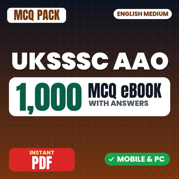 UKSSSC AAO Exam – 1000 MCQ eBook with Answers | English Medium PDF Download