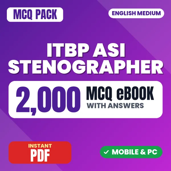 ITBP ASI Stenographer Exam – 2000 MCQ eBook with Answers | English Medium PDF Download