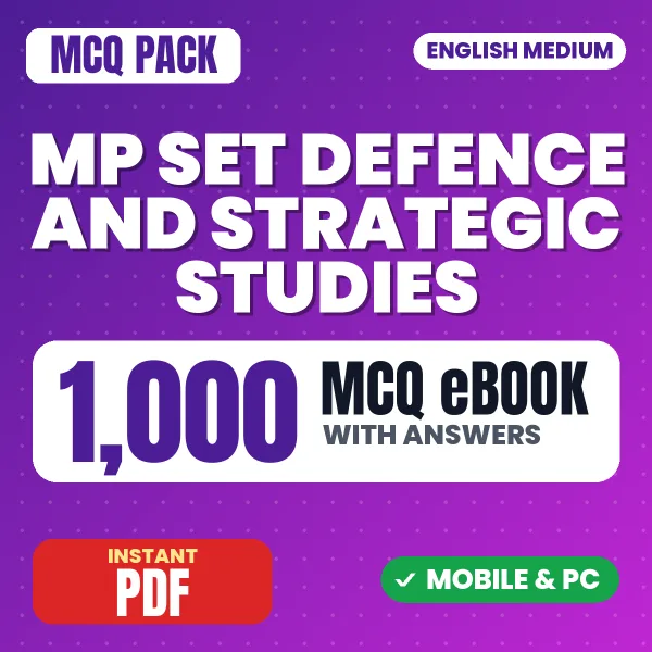 MP SET Defence and Strategic Studies Exam – 1000 MCQ eBook with Answers | English Medium PDF Download